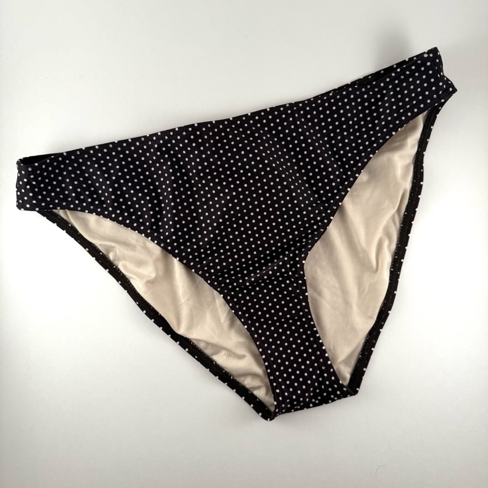 NWT Peony Swimwear Polka Dot Bikini Bottoms — Black/White